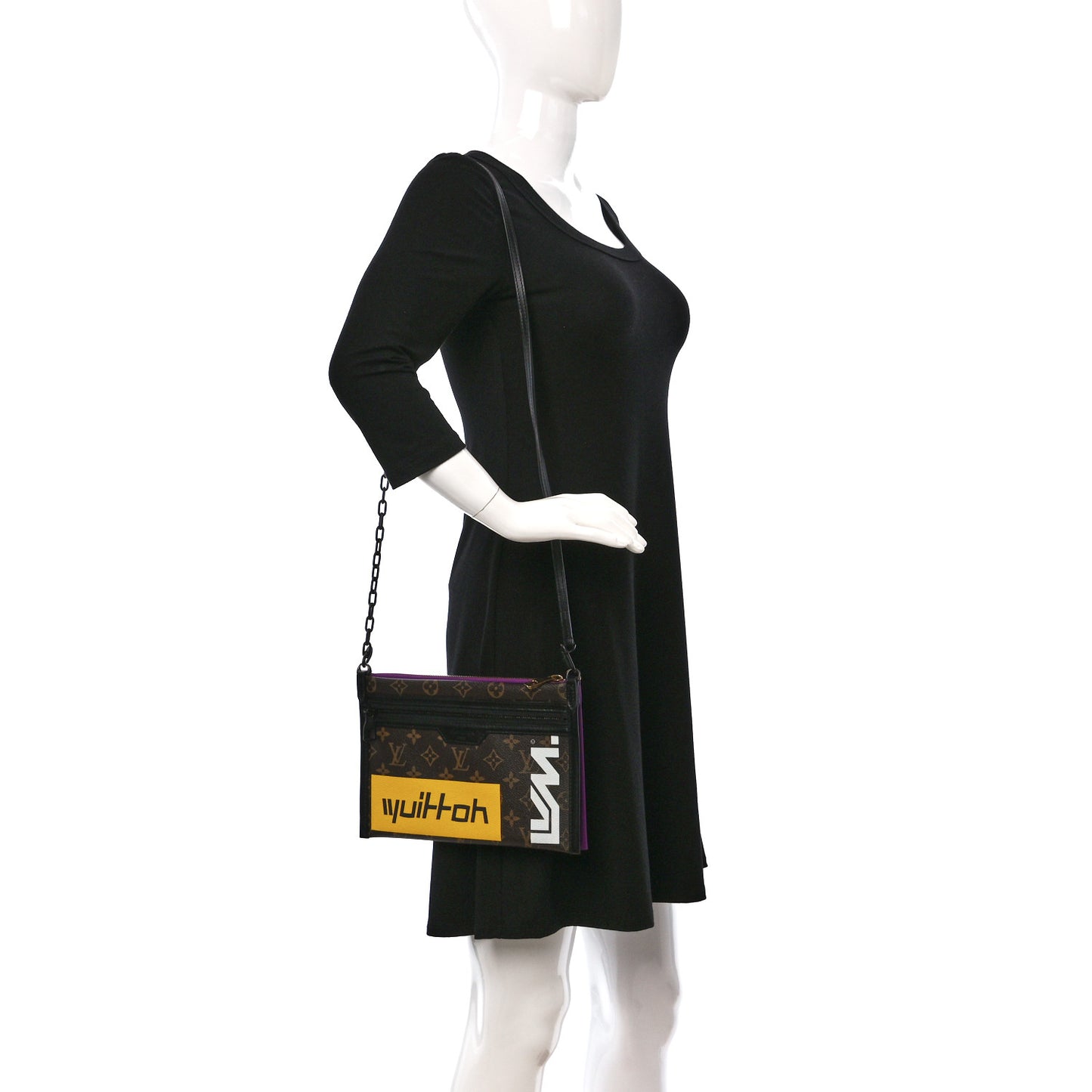 Monogram Double Flat Messenger Marron
