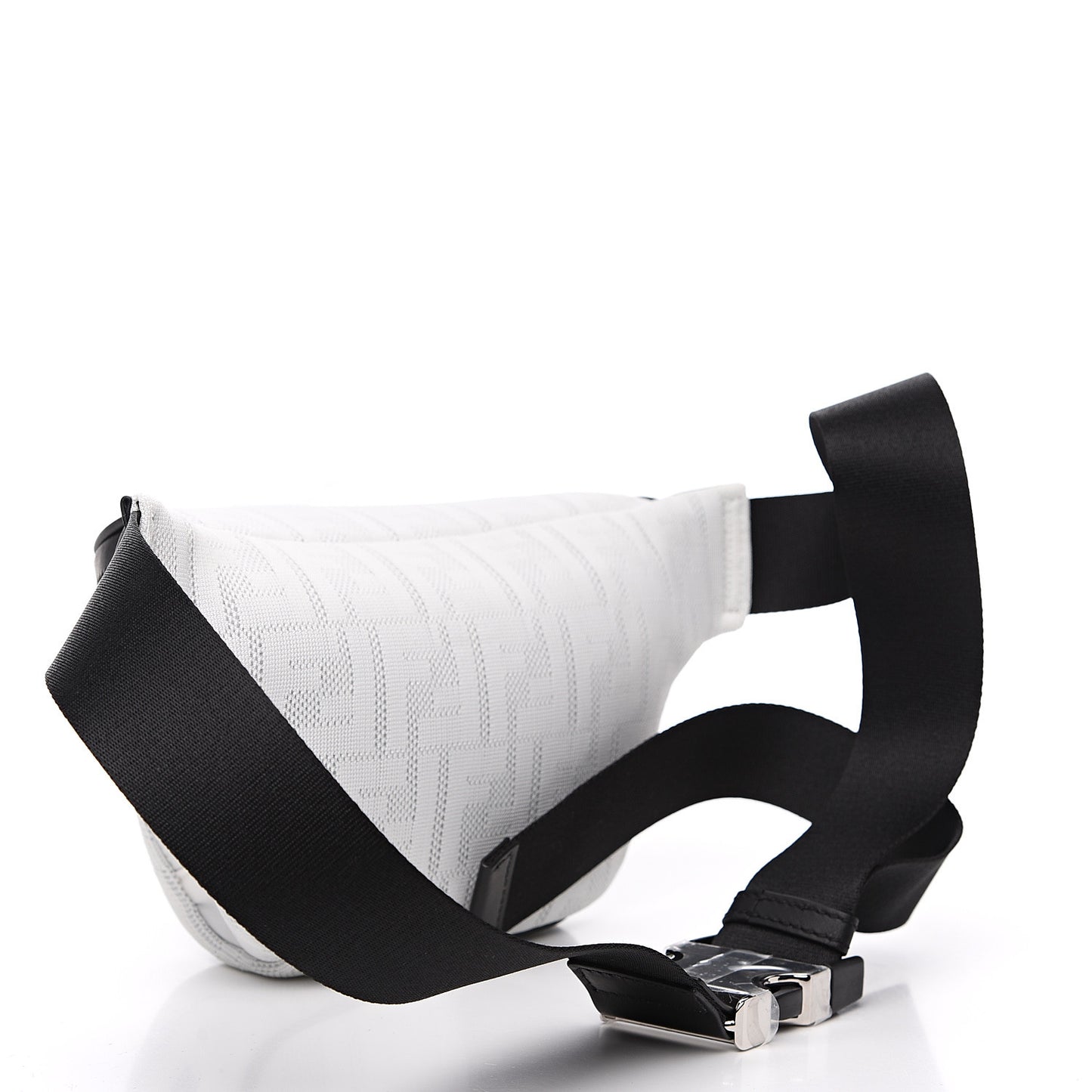 Neoprene Mesh Vitello Grace FF Pocket Belt Bag White
