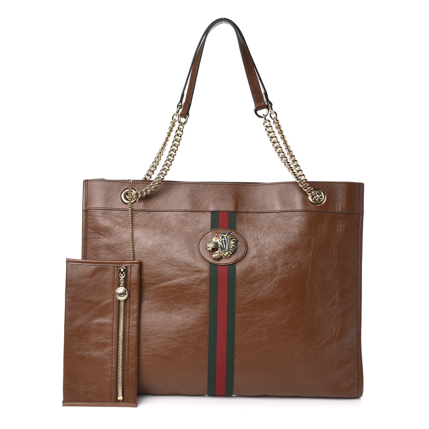 Gucci Calfskin Large Rajah Chain Tote Cuir 1 of 11