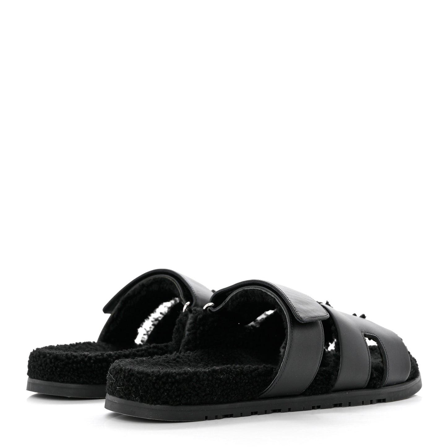 Calfskin Woolskin Mens Chypre Sandals 43 Black
