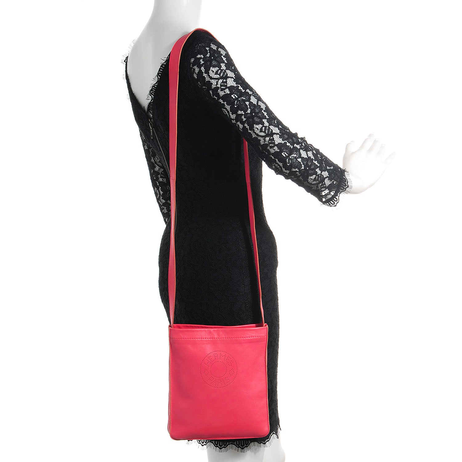 Hermes Milo Lambskin Clou De Selle Pouch Rose Tyrien 2 of 12