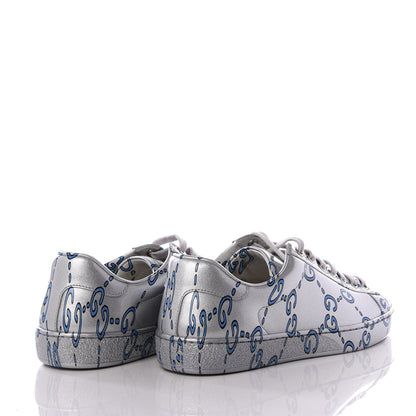 Gucci Miro Rubber Wax GucciGhost Print Mens New Ace Sneakers 6.5 Silver 5 of 10