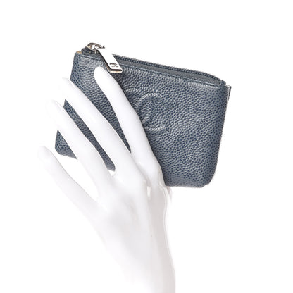 Chanel Caviar Timeless CC Key Holder Blue 2 of 8