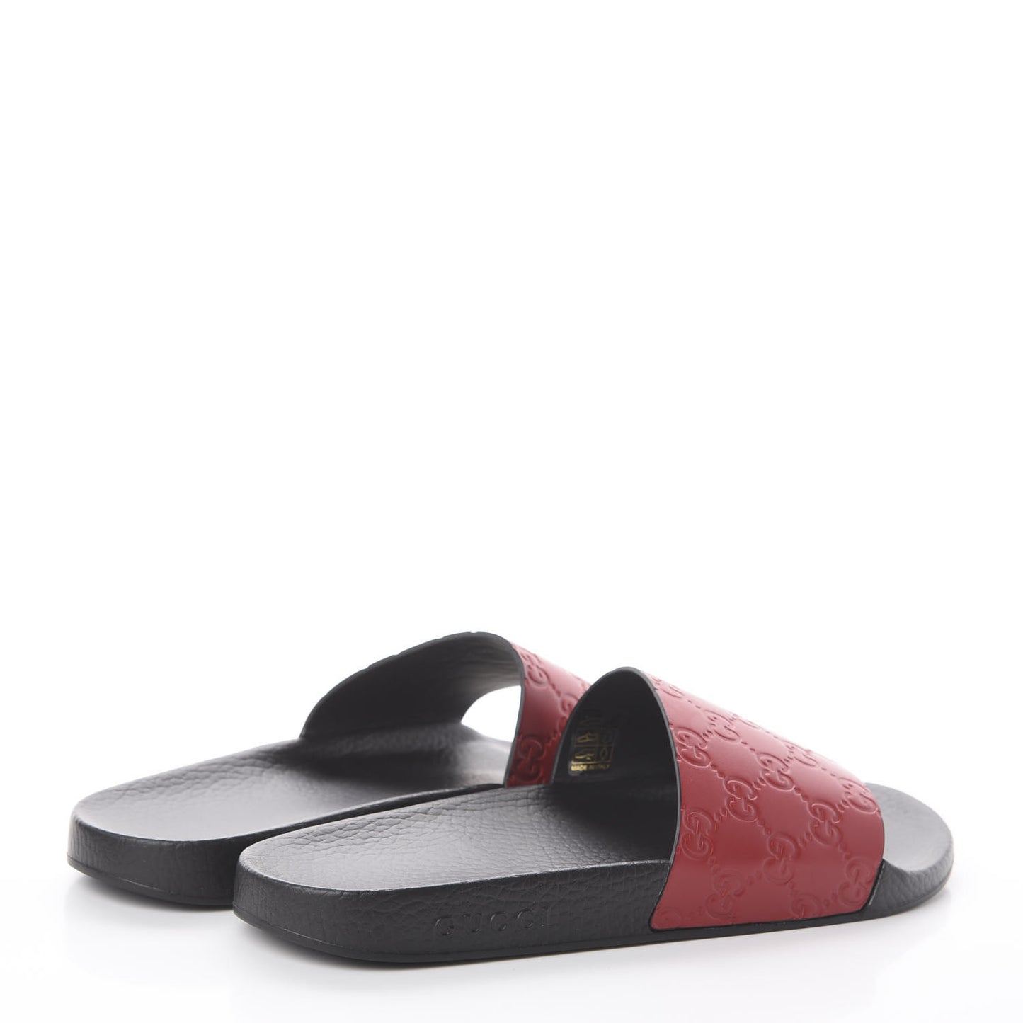 Guccissima Signature Womens Slide Sandals 41 Hibiscus Red