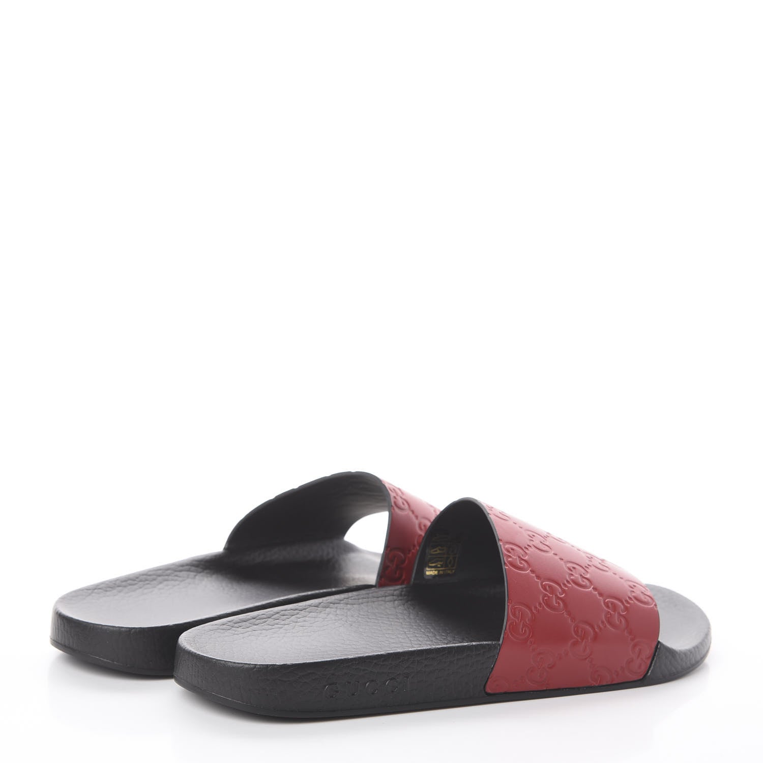 Gucci Guccissima Signature Womens Slide Sandals 41 Hibiscus Red 4 of 6