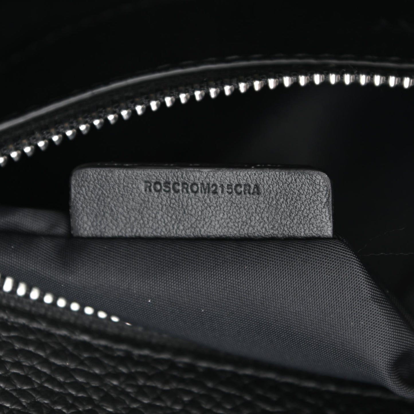 Grainy Calfskin Embossed Bruno Messenger Black