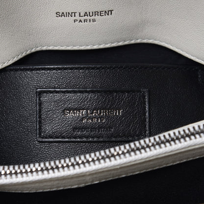 Saint Laurent Sheepskin Matelasse Chevron Monogram Medium College Bag Crema Soft 8 of 10