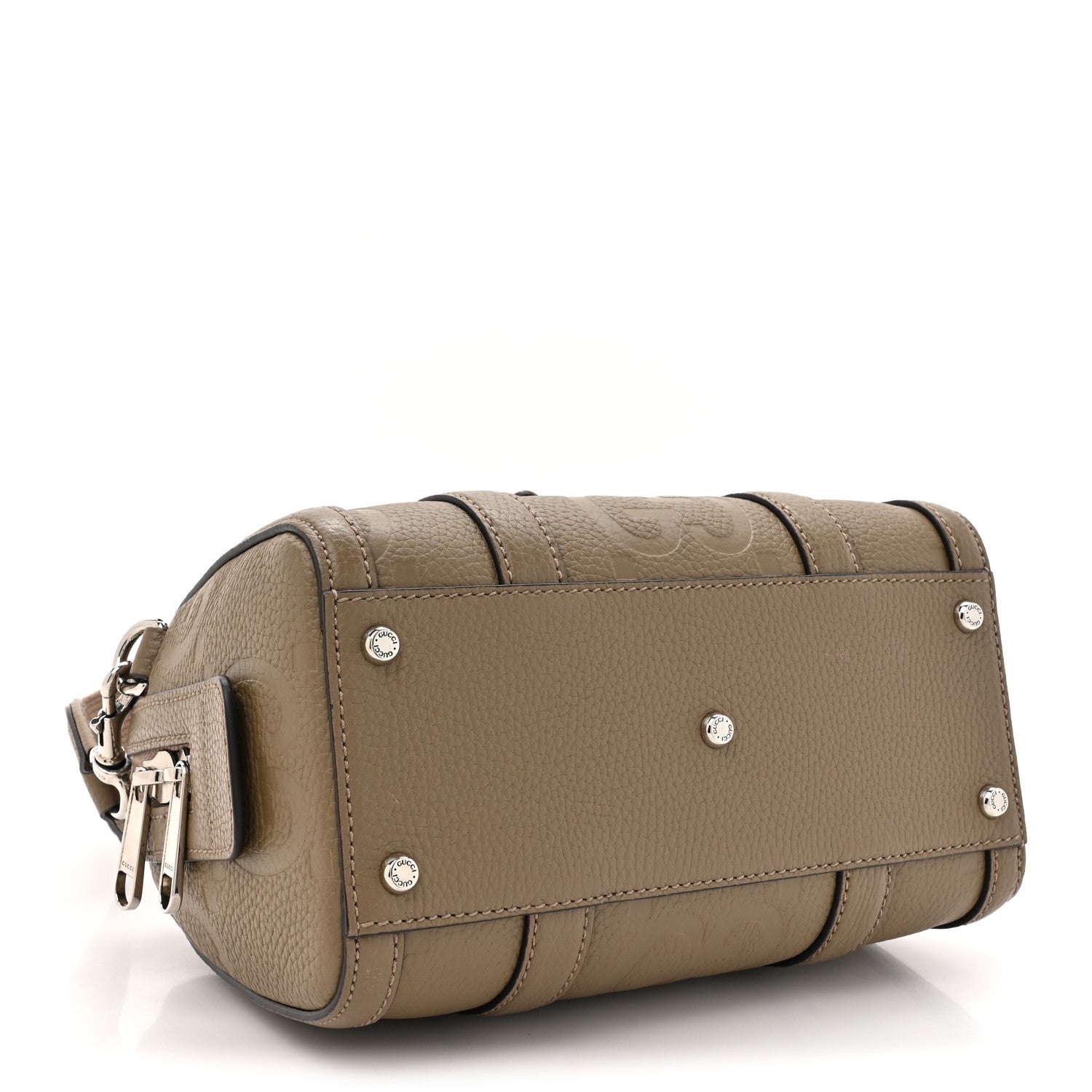 Gucci Piuma Calfskin Jumbo GG Embossed Mini Duffle Bag Good Taupe 4 of 12