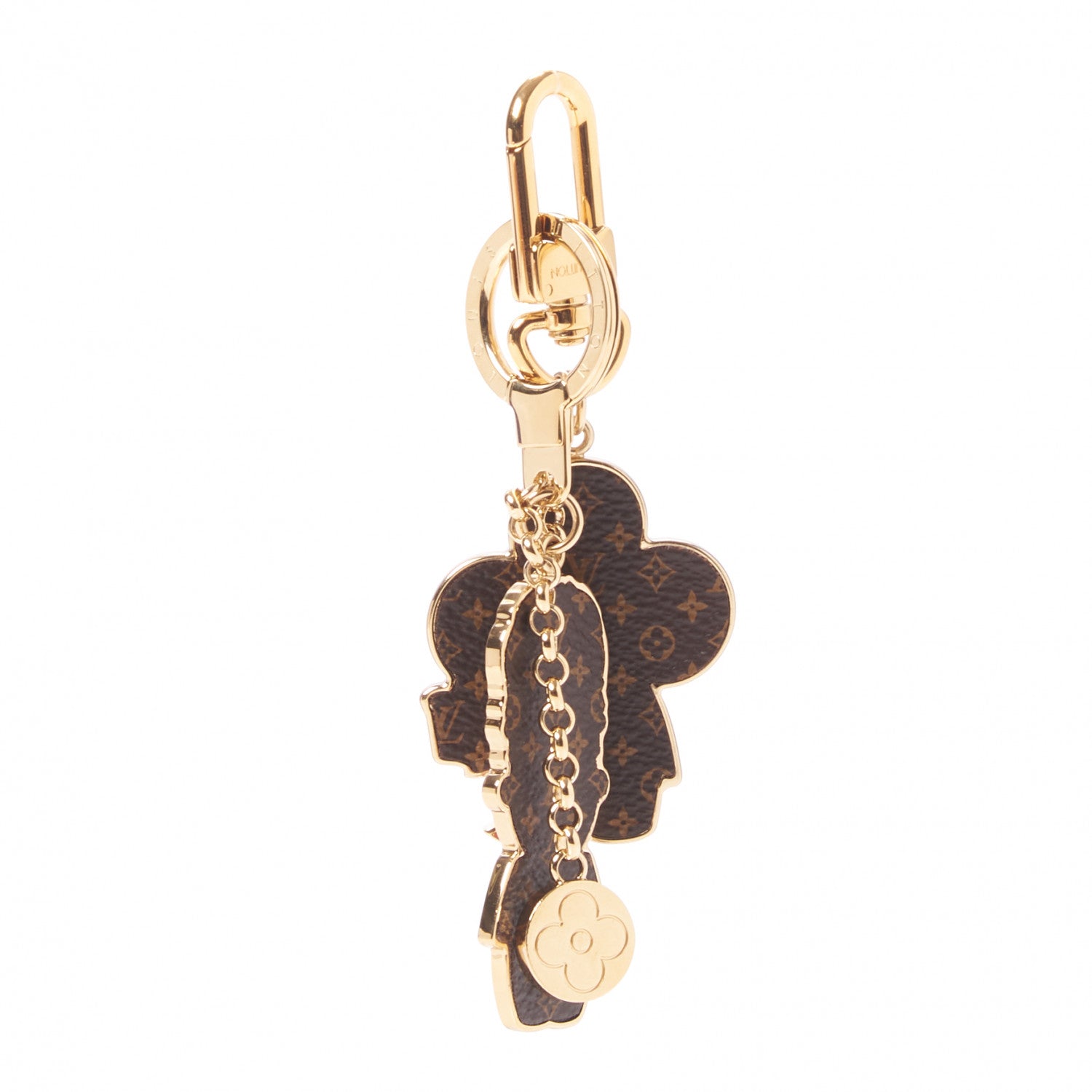 Louis Vuitton Monogram Gaston & Vivienne Best Friend Bag Charm Key Holder Gold 4 of 5