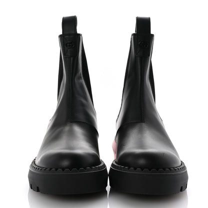Gucci Calfskin Interlocking G Bicolor Chelsea Ankle Boots 39 Black Pink 3 of 9
