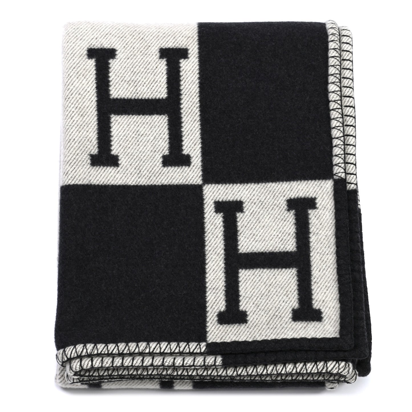 Wool Cashmere Avalon Blanket Ecru Gris Fonce