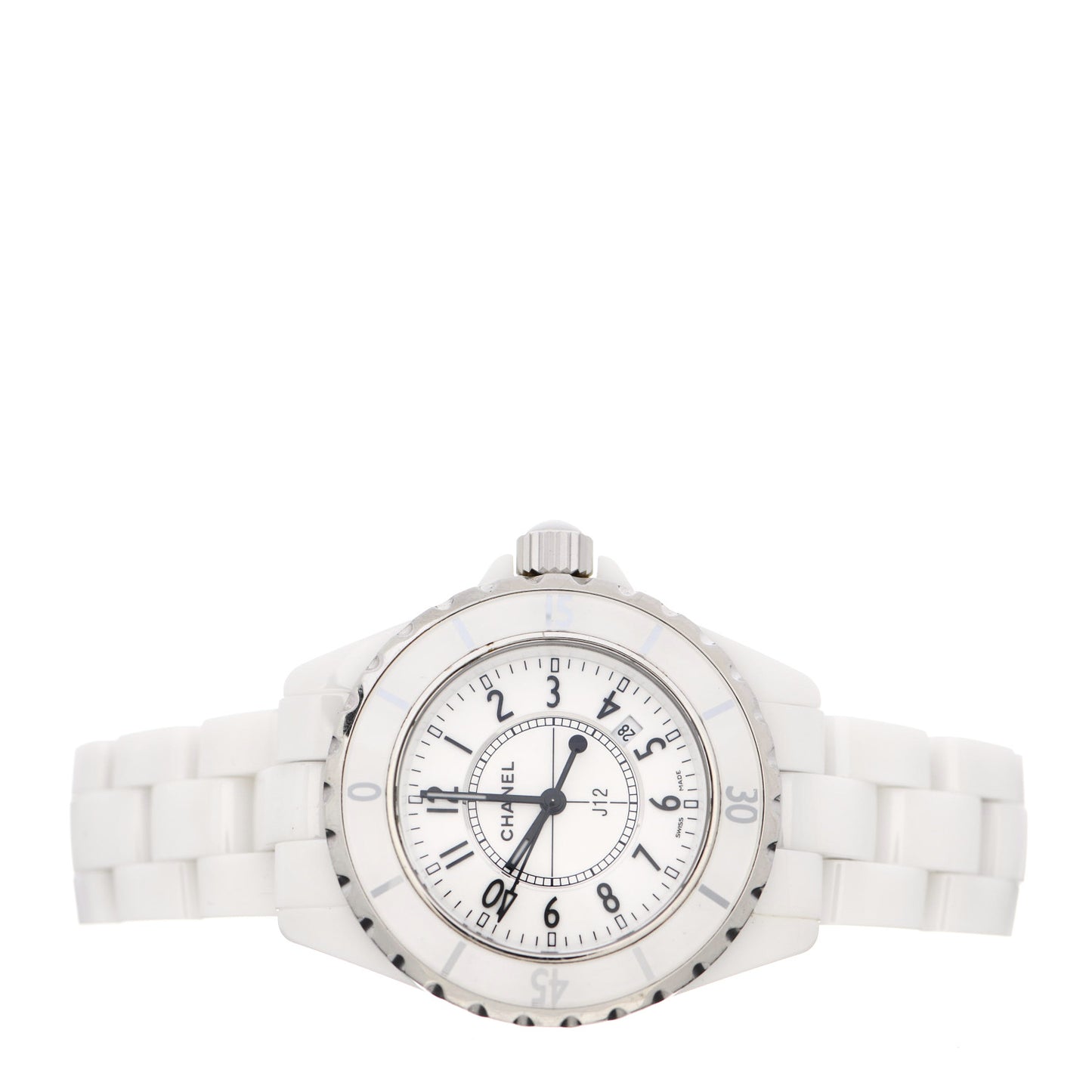 Stainless Steel Ceramic 33mm J12 Quartz Watch White