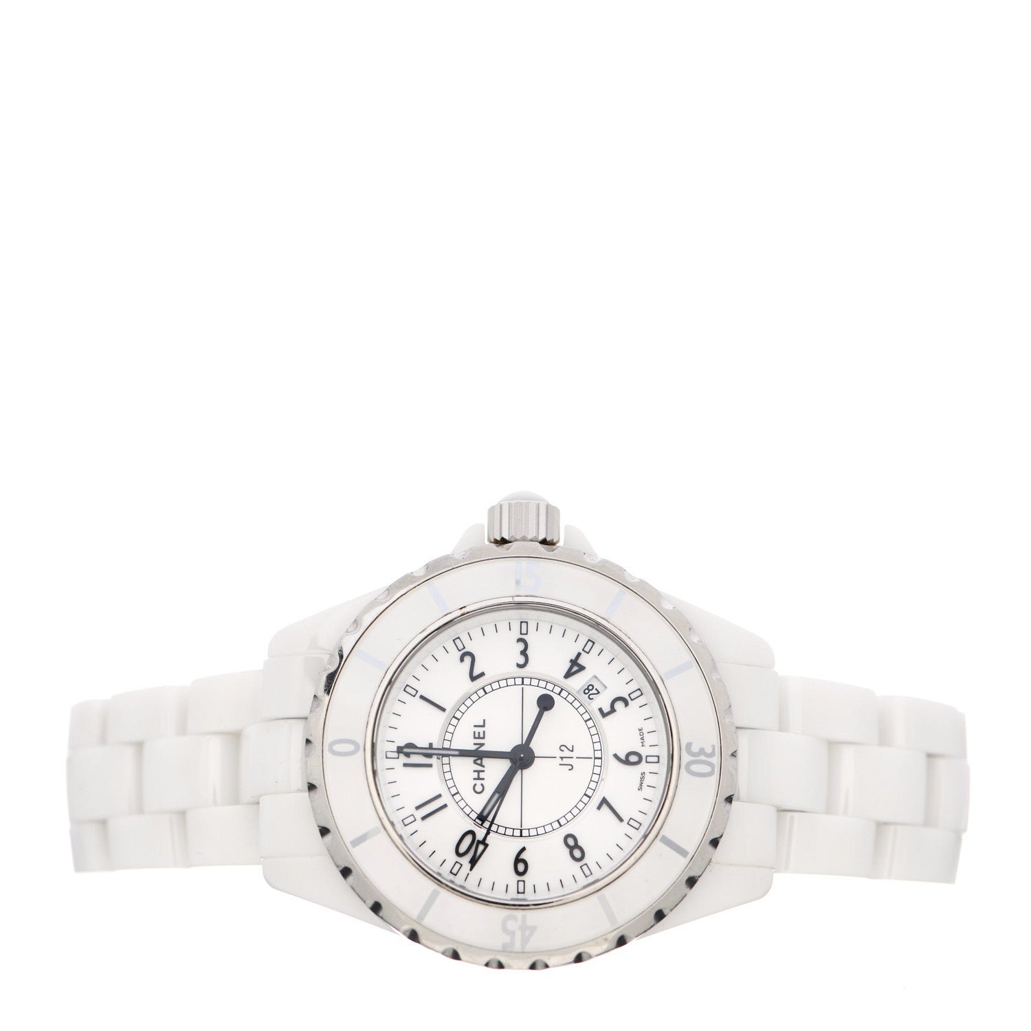 Chanel Stainless Steel Ceramic 33mm J12 Quartz Watch White 2 of 4