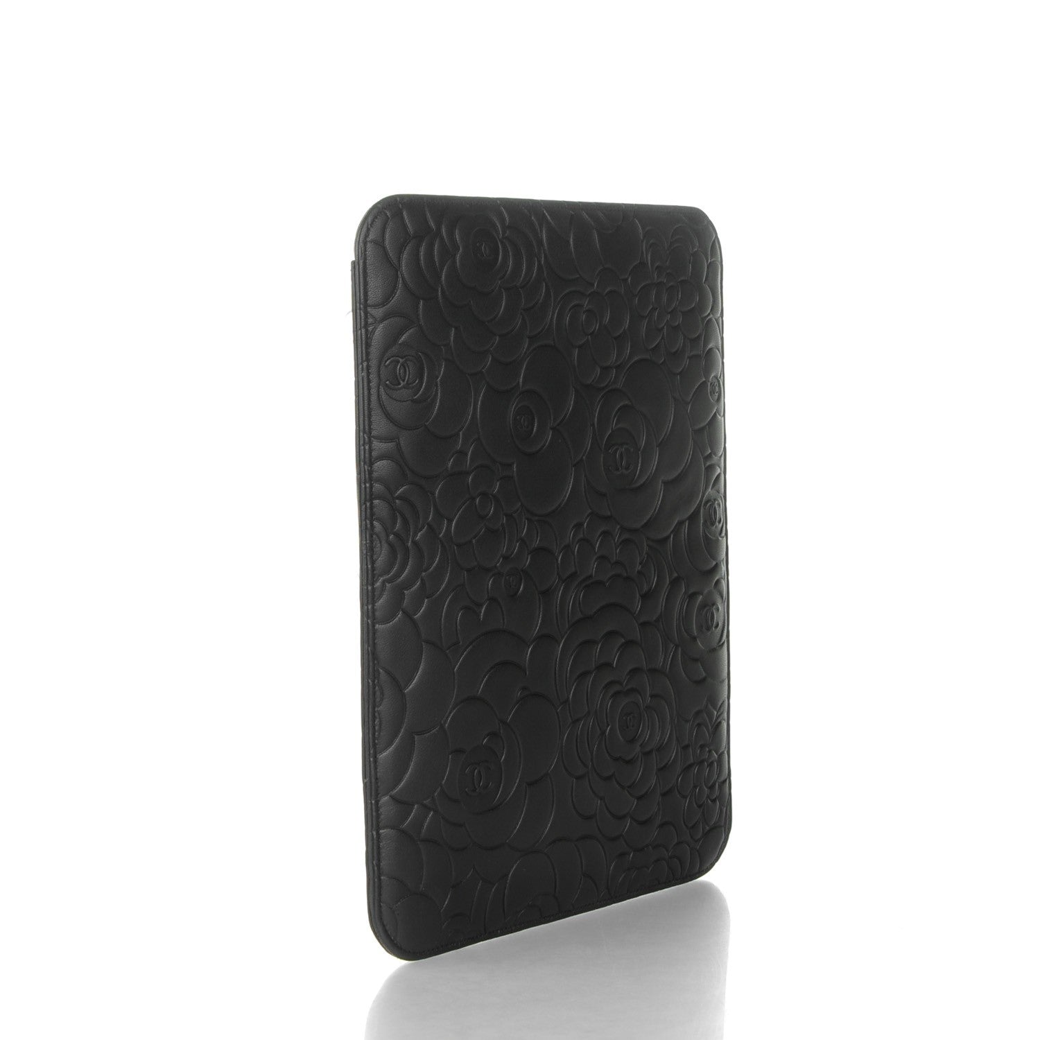 Chanel Lambskin Camellia Embossed iPad Case Black 3 of 7