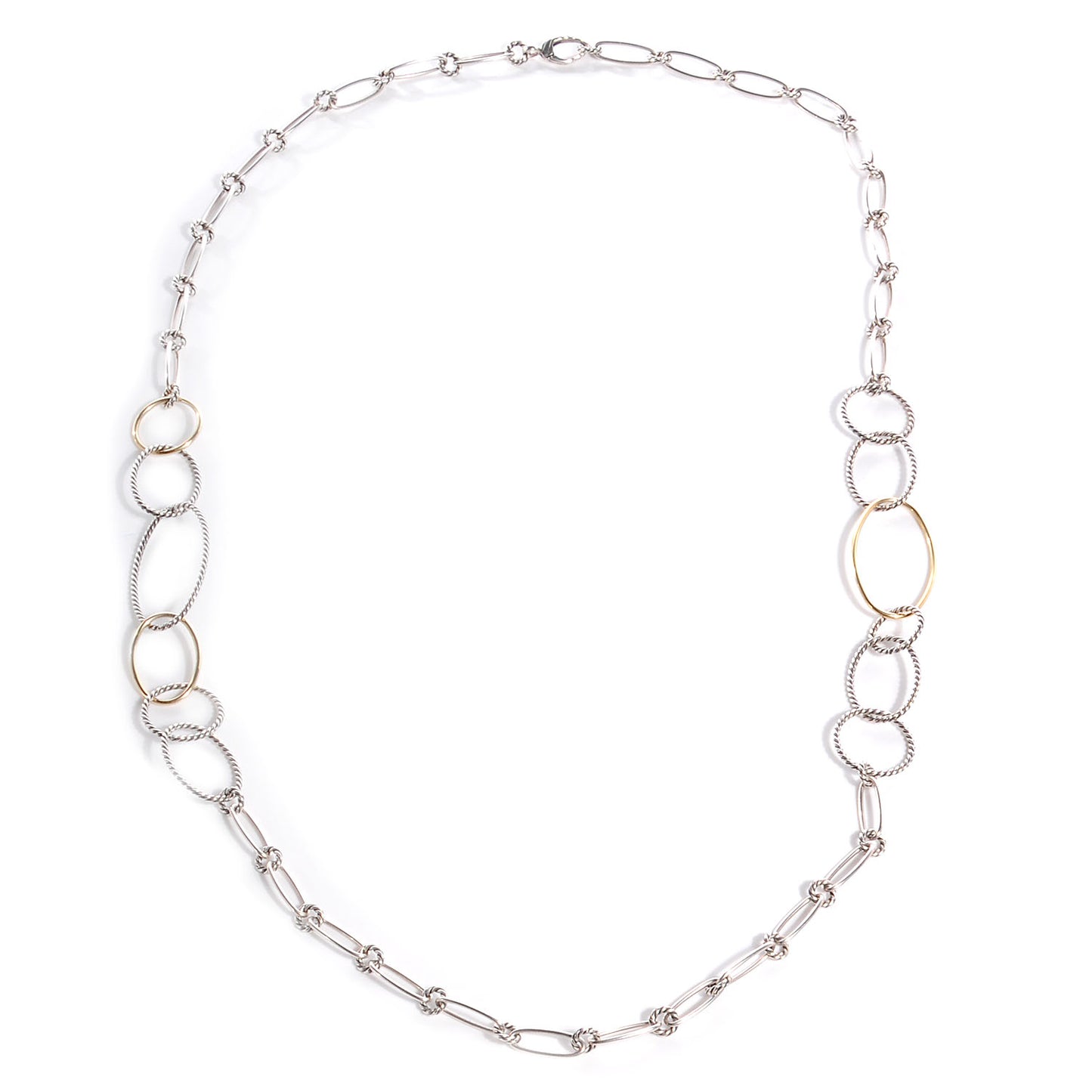 Sterling Silver 18k Gold Mobile Link Necklace