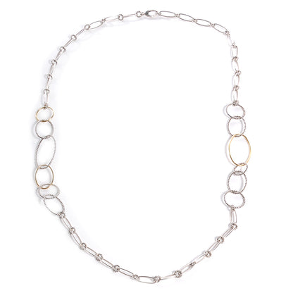 David Yurman Sterling Silver 18k Gold Mobile Link Necklace 4 of 7
