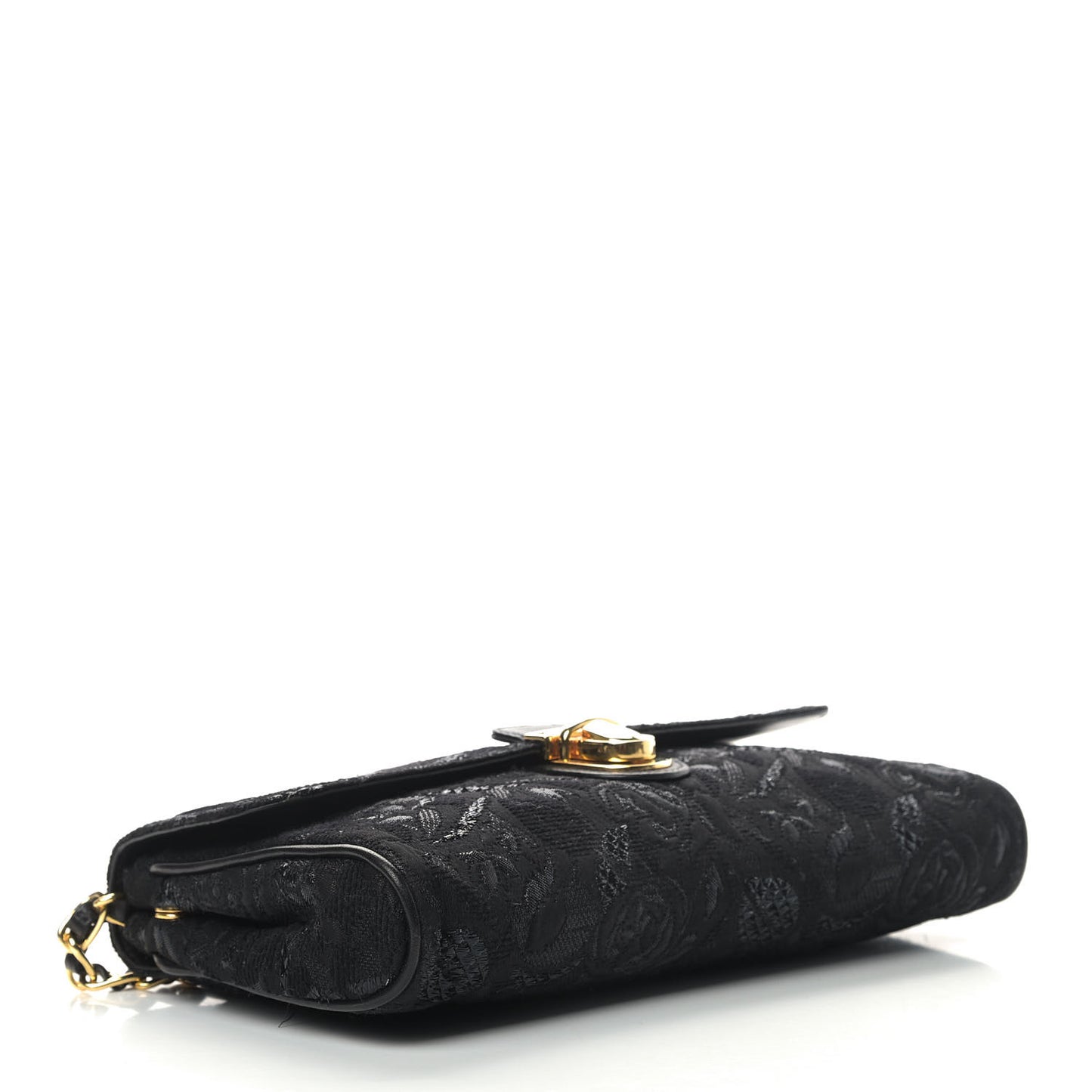 Tessuto Nylon Lurex Embroidered Flap Black