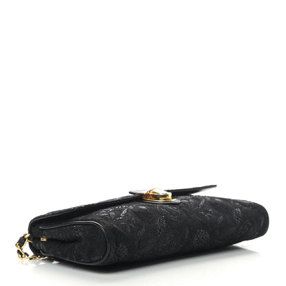 Prada Tessuto Nylon Lurex Embroidered Flap Black 3 of 12