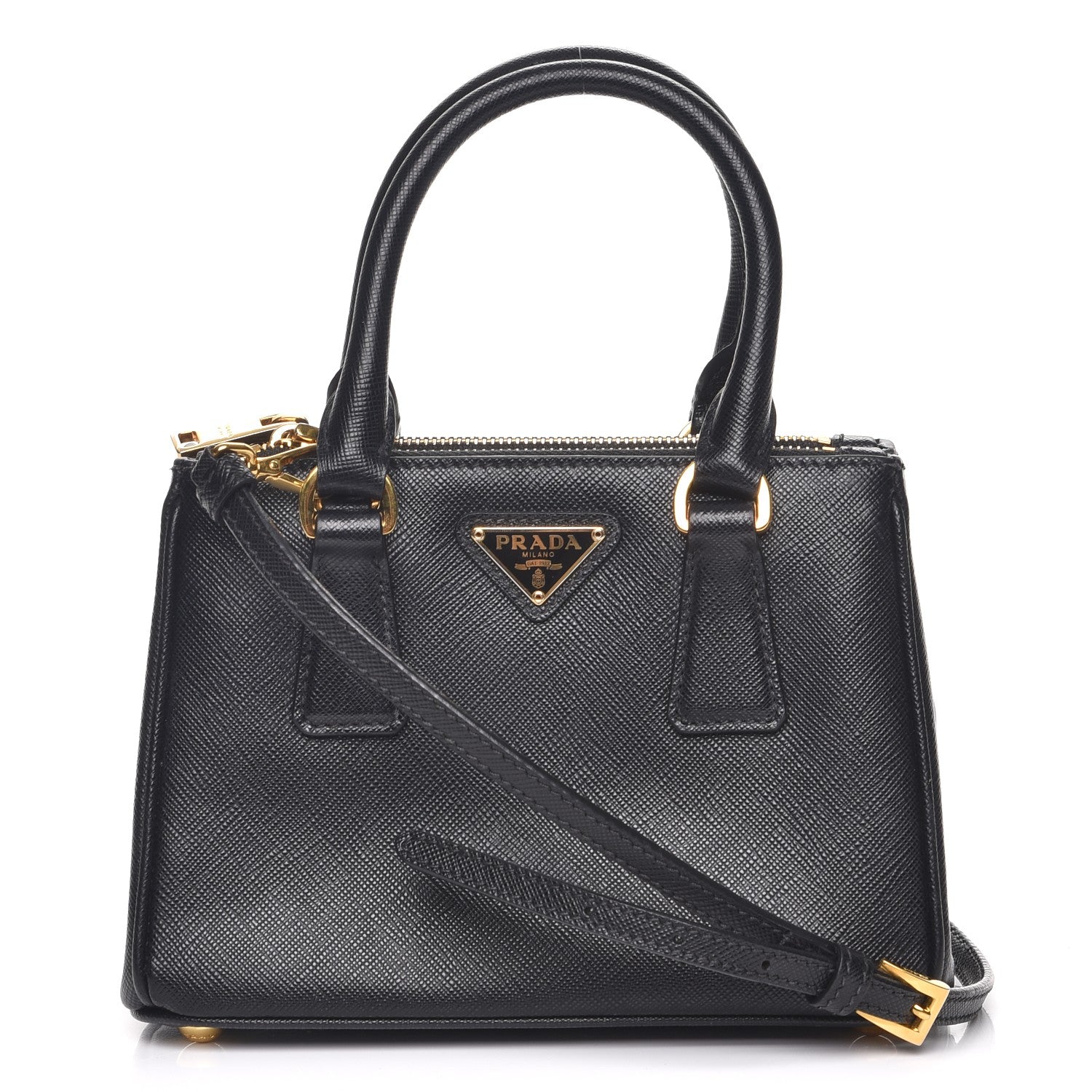 Prada Saffiano Lux Mini Galleria Double Zip Tote Black 1 of 11