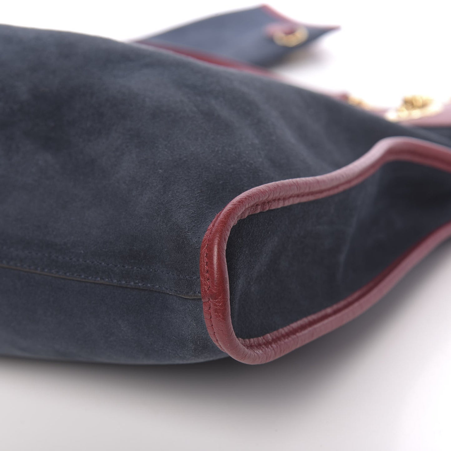 Suede Calfskin Large Rajah Chain Tote New Blue Romantic Cherry