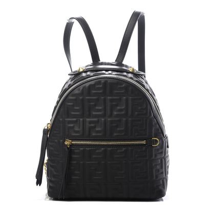 Fendi Nappa FF 1974 Embossed Mini Backpack Black 1 of 9