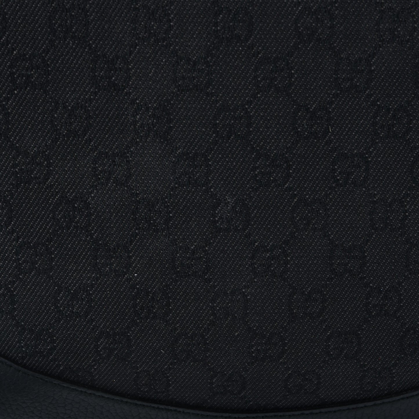 Denim Monogram Large Half Moon Hobo Black