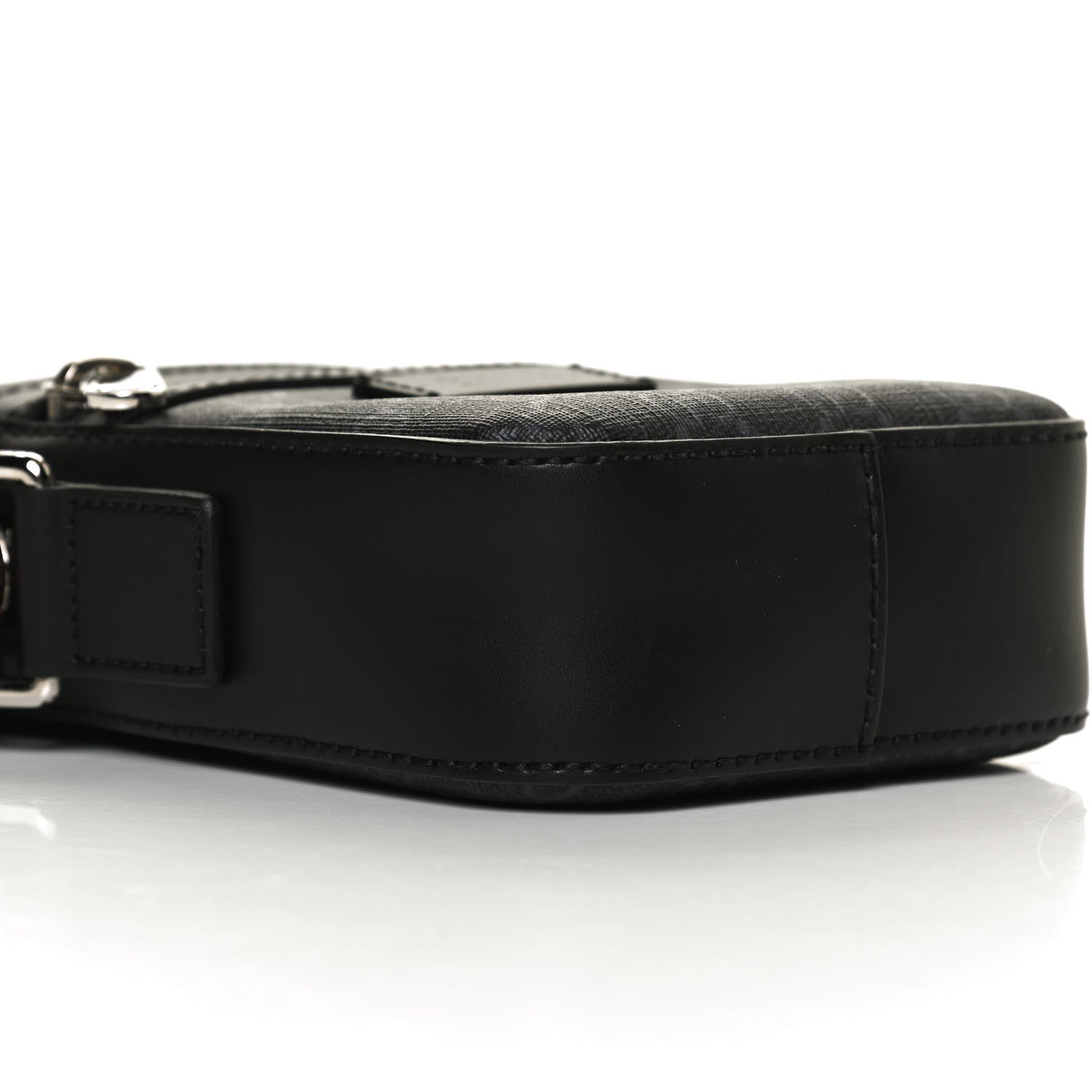 Gucci GG Supreme Monogram Appia Calfskin Web Small Camera Messenger Bag Black Grey 9 of 12