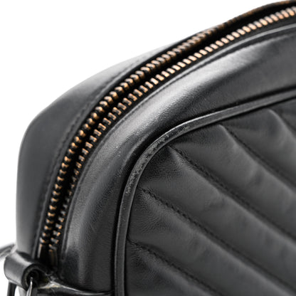 Saint Laurent Calfskin Matelasse Monogram Monochrome Lou Camera Bag Black 14 of 18