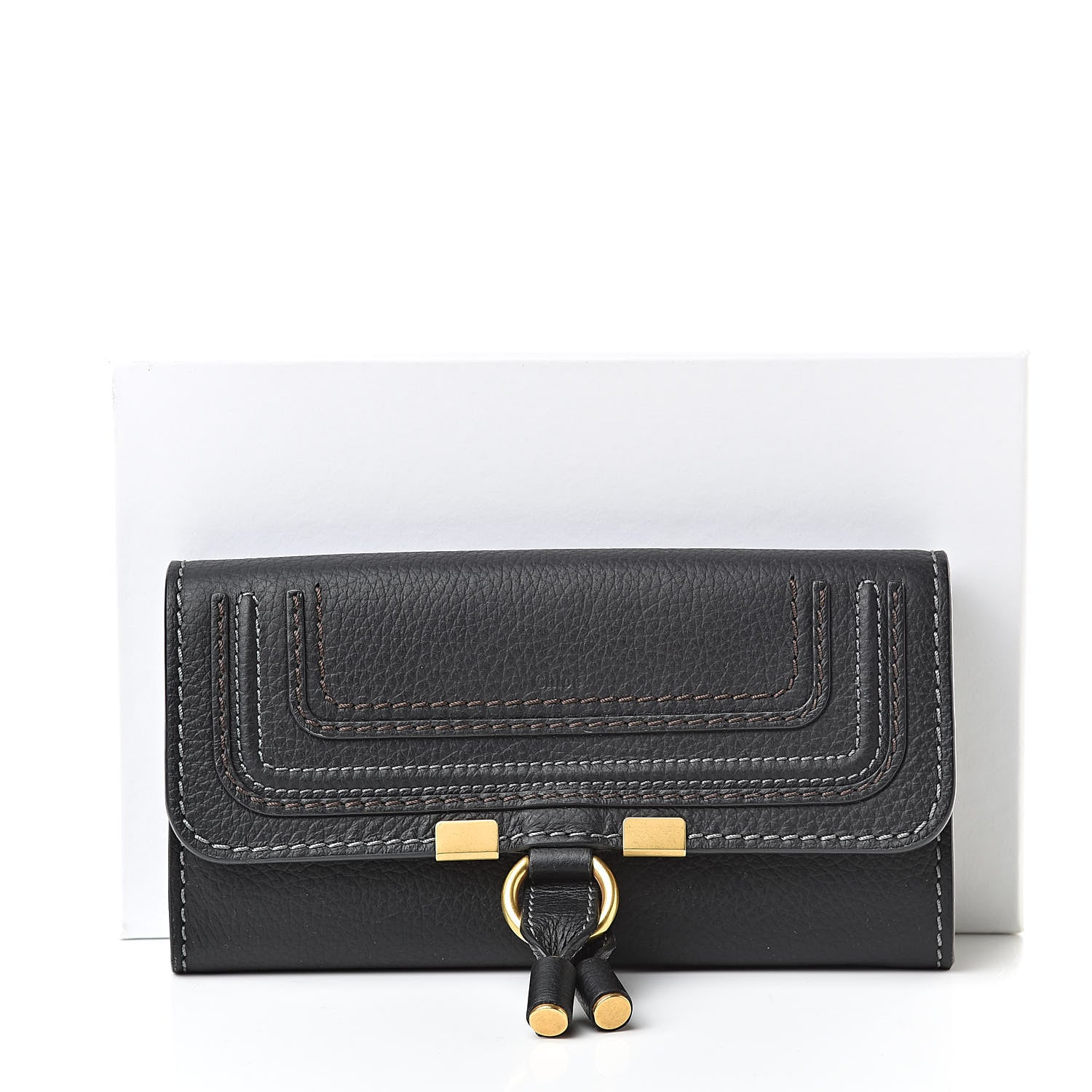 Chloe Calfskin Marcie Continental Flap Wallet Black 8 of 8