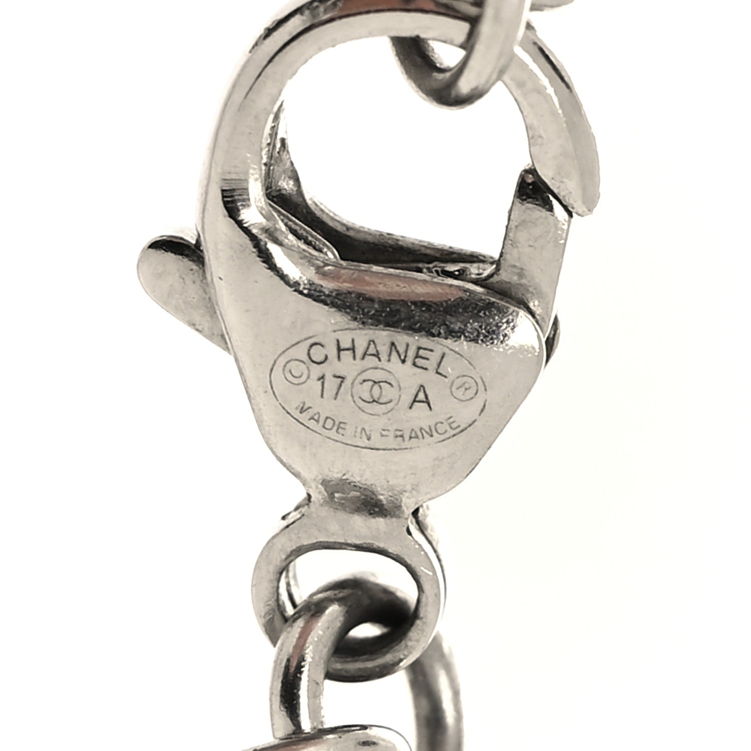 Chanel Twisted Chain Link Crystal CC Choker Necklace Ruthenium 5 of 5