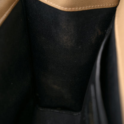 Saint Laurent Grain De Poudre Textured Mixed Matelasse Medium Triquilt Monogram Satchel Natural Tan 13 of 18