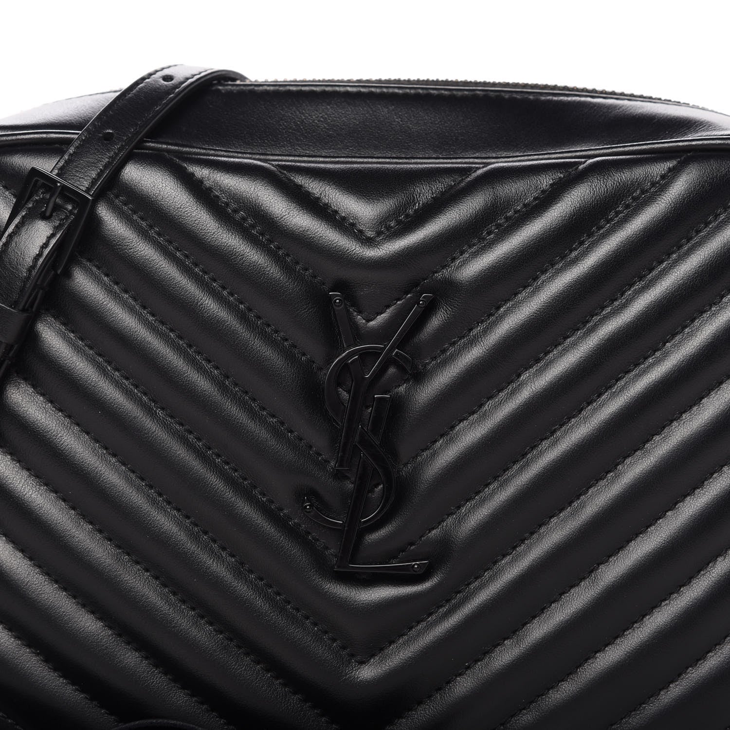 Saint Laurent Calfskin Matelasse Monogram Lou Camera Bag Black 10 of 11