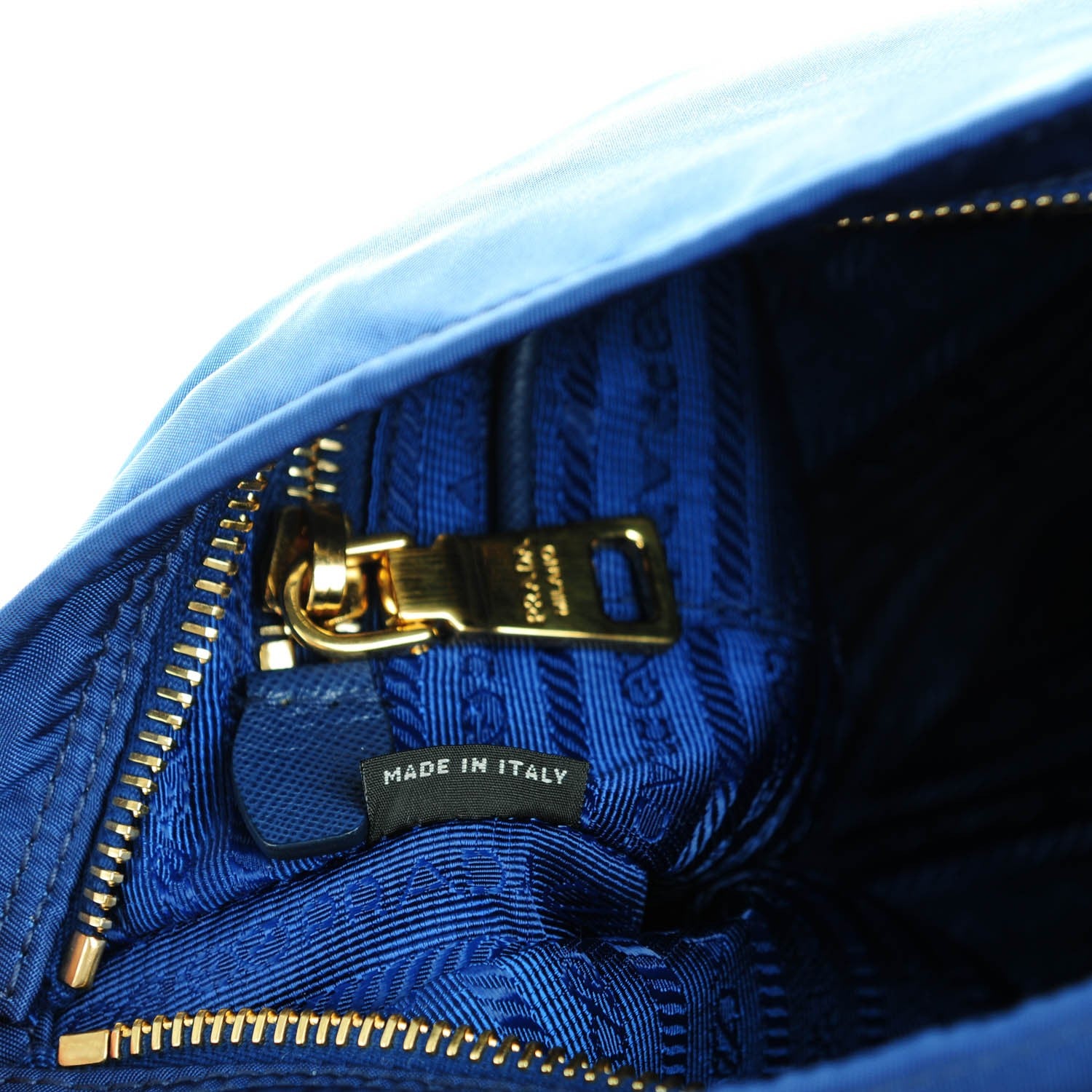 Prada Tessuto Nylon Saffiano Crossbody Bag Bleuette 7 of 9