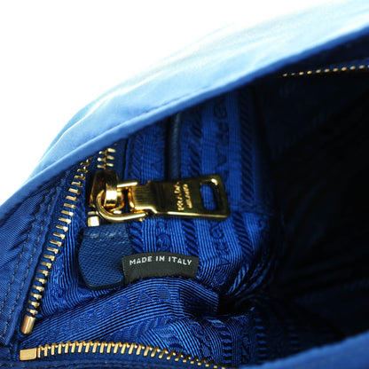 Prada Tessuto Nylon Saffiano Crossbody Bag Bleuette 7 of 9