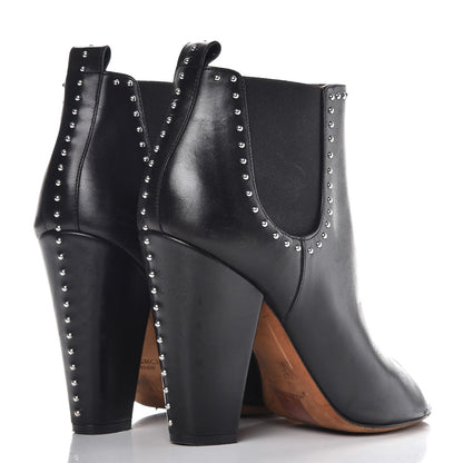 Givenchy Calfskin Studded Chelsea Ouv Peep Toe Booties 38 Black 4 of 13