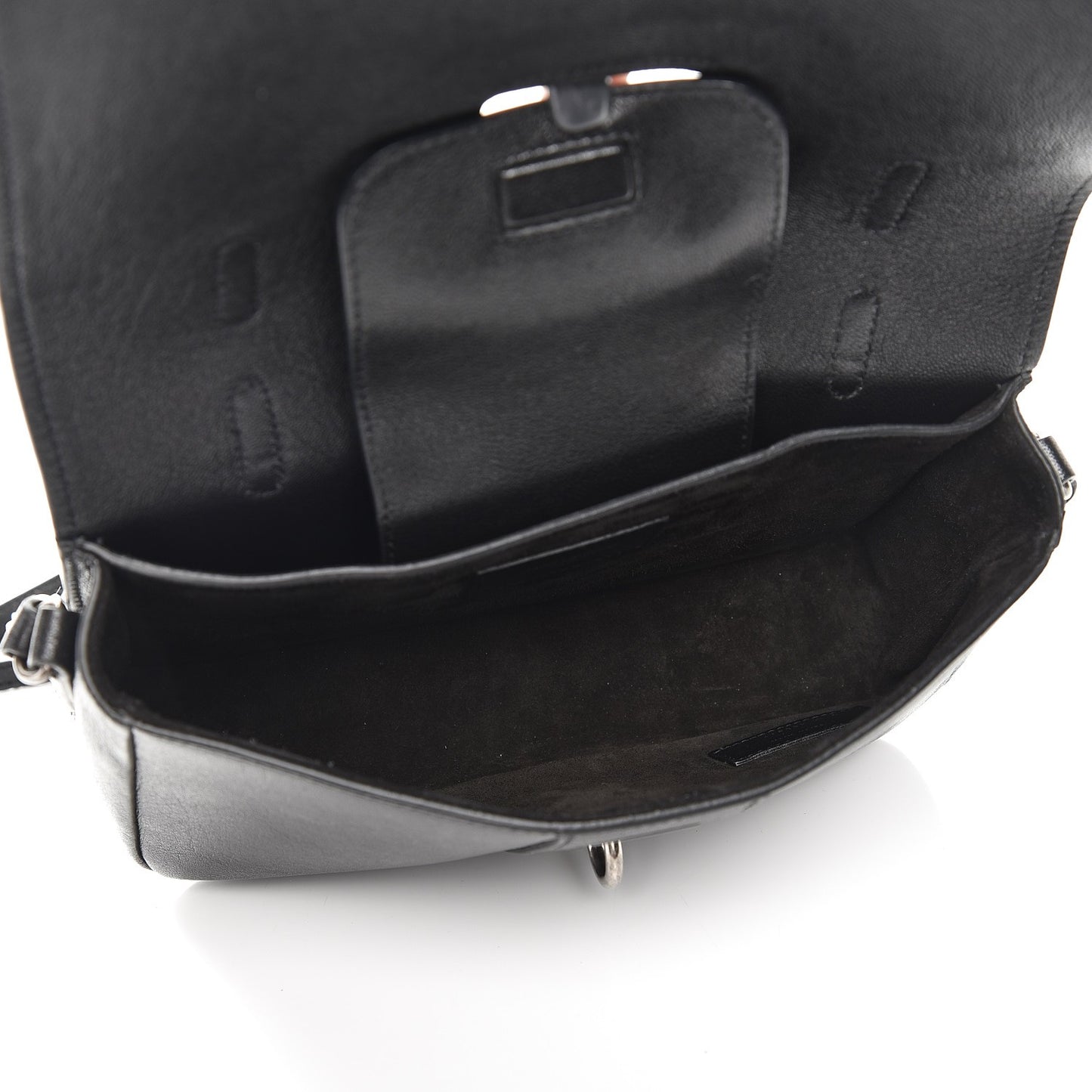 Lambskin Medium Charlotte Messenger Bag Black