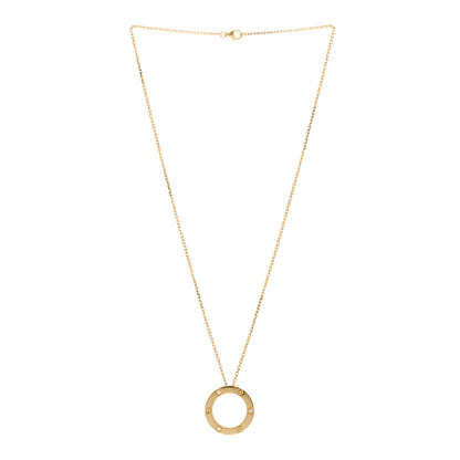Cartier 18K Yellow Gold 3 Diamonds LOVE Pendant Necklace 2 of 4