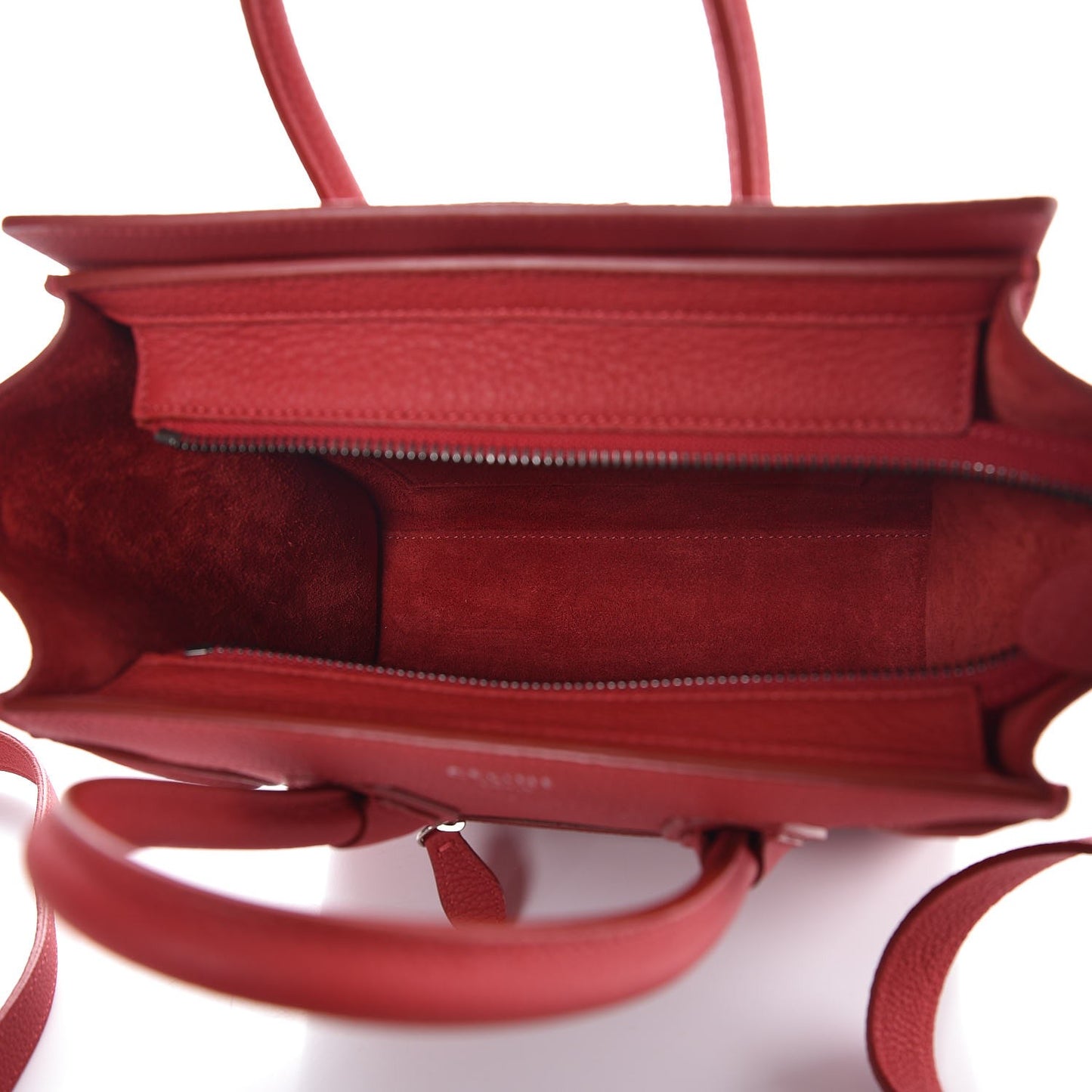 Drummed Calfskin Nano Luggage Red