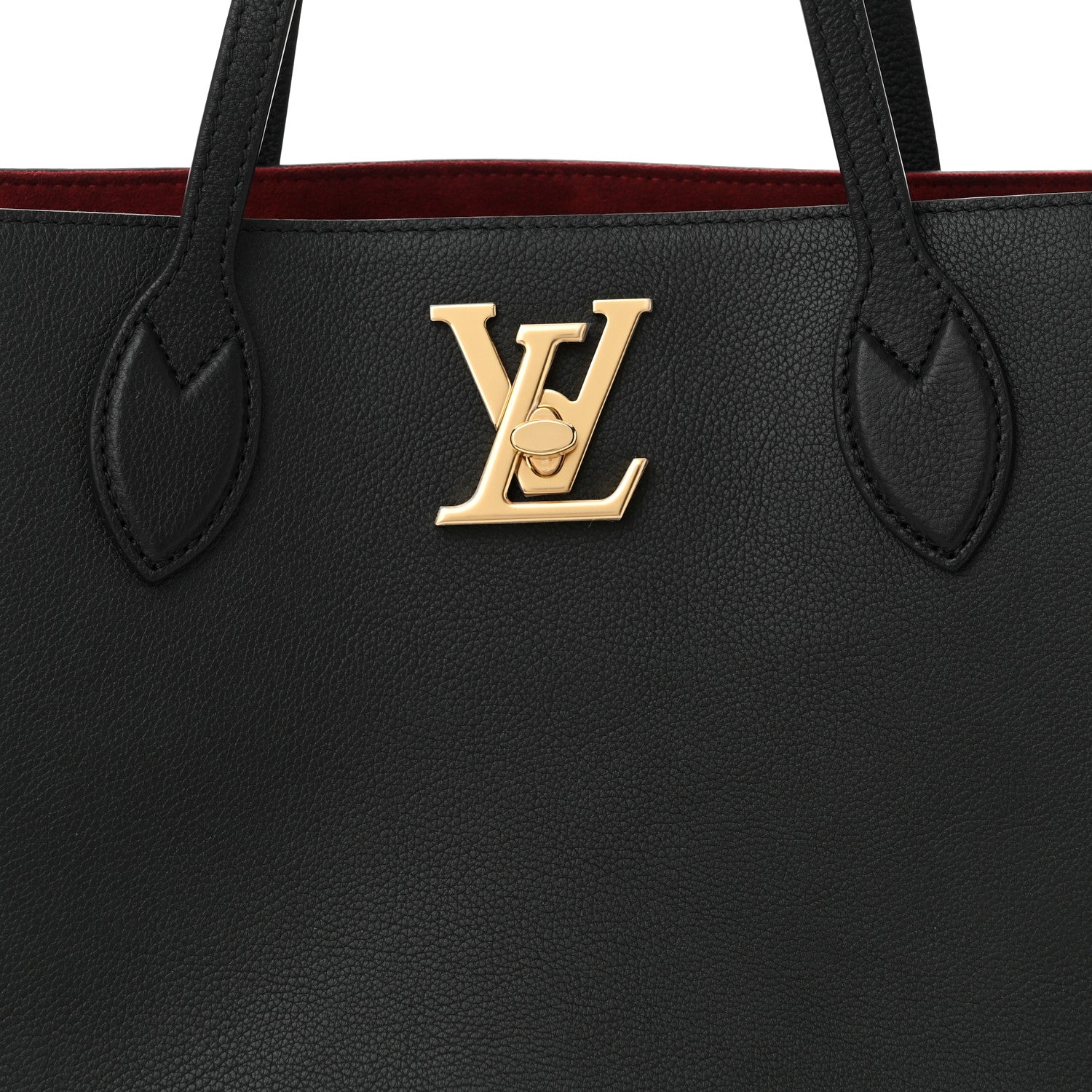 Louis Vuitton Grained Calfskin Lockme Shopper Black 8 of 10