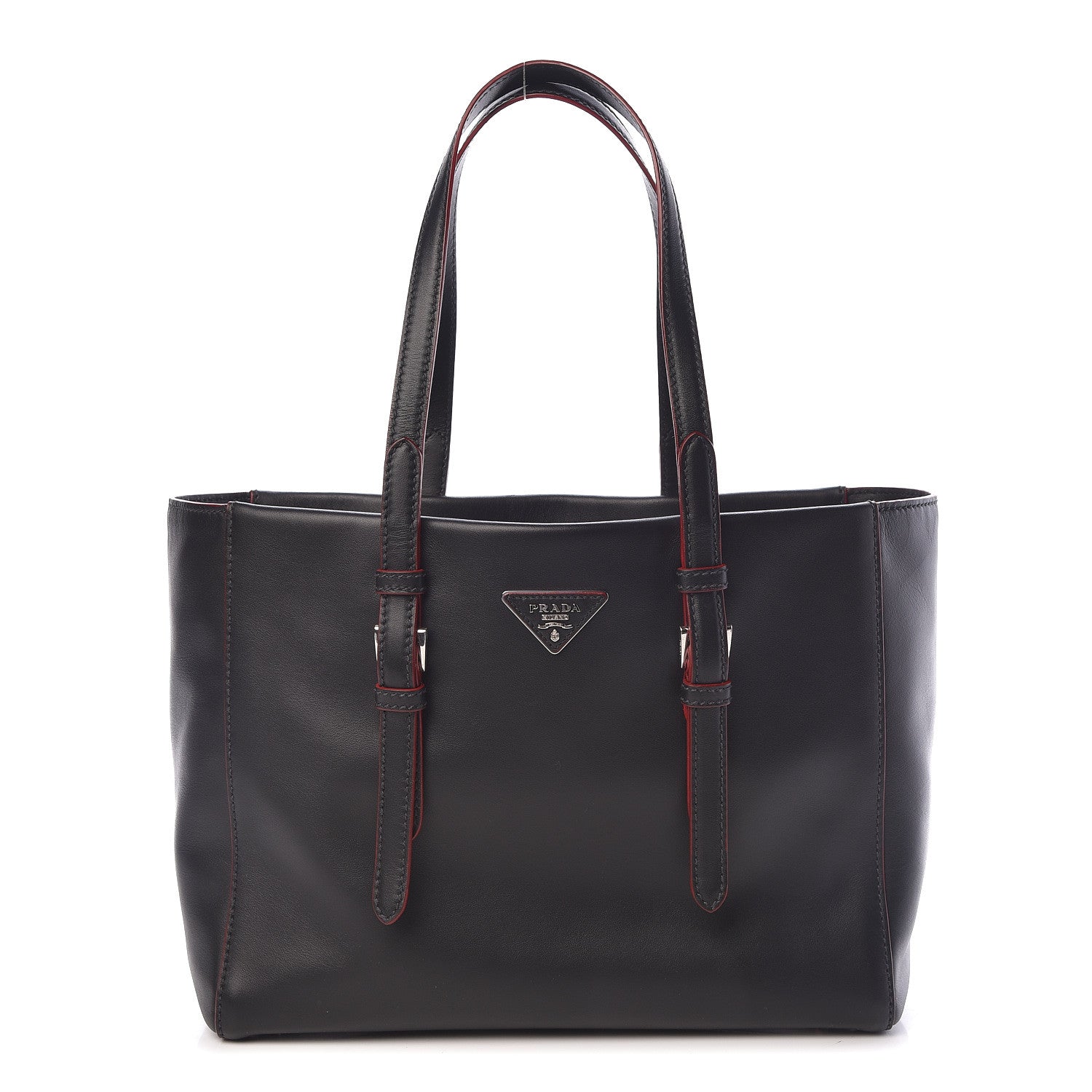 Prada City Calf Sport Tote Black Rosso 1 of 8