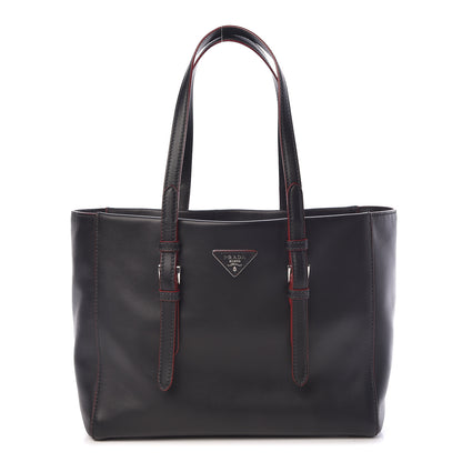 Prada City Calf Sport Tote Black Rosso 1 of 8
