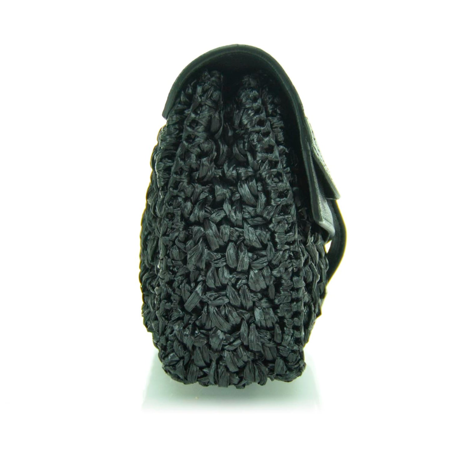 Raffia Leather PS1 Clutch Black