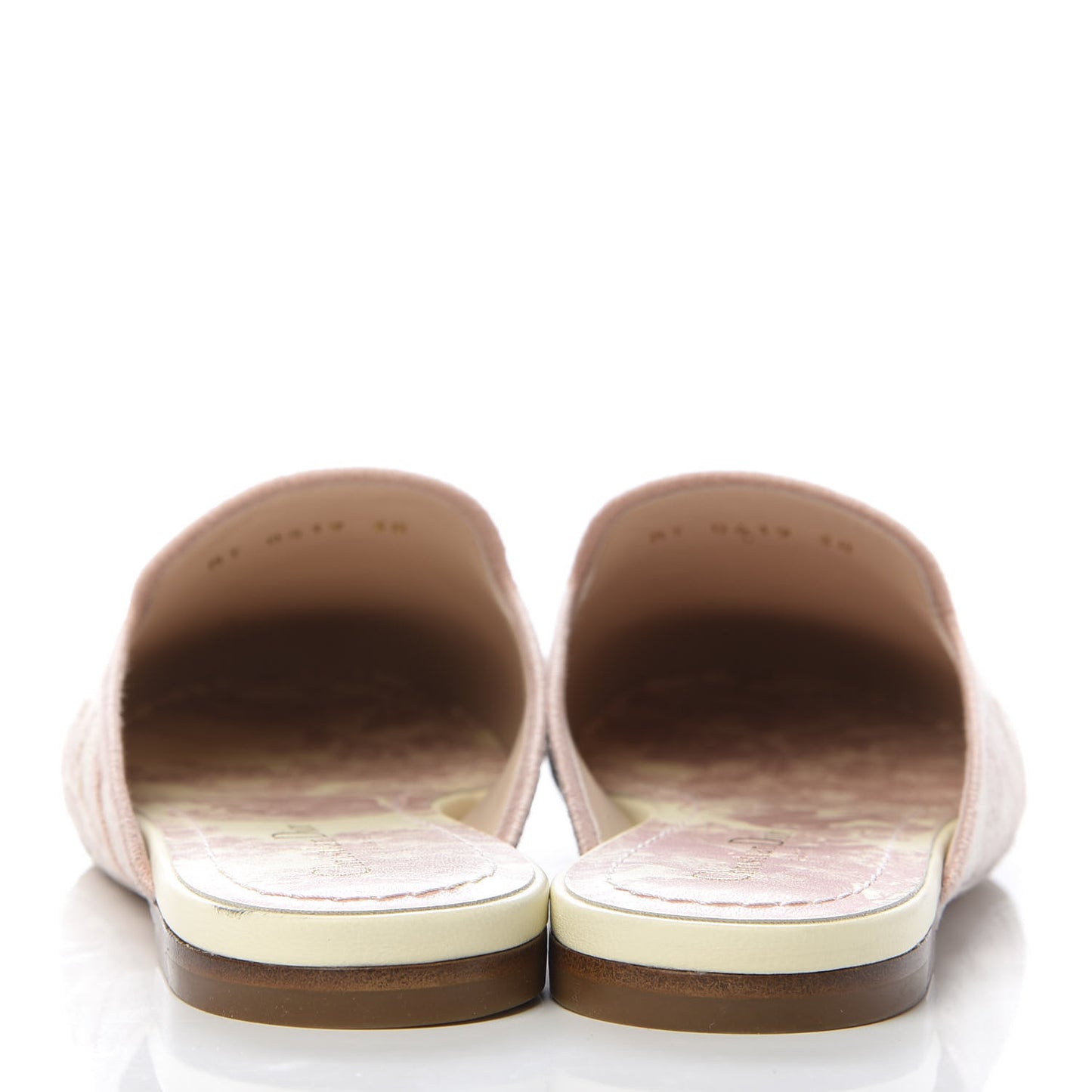 Canvas Toile De Jouy Embroidered Dior Off Flat Mules 38 Light Pink