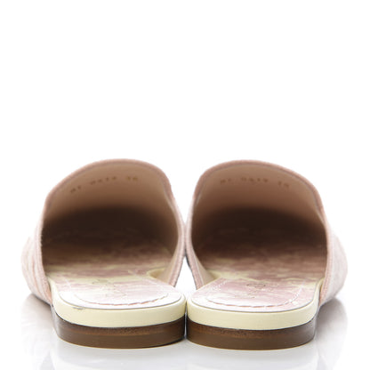 Christian Dior Canvas Toile De Jouy Embroidered Dior Off Flat Mules 38 Light Pink 6 of 9