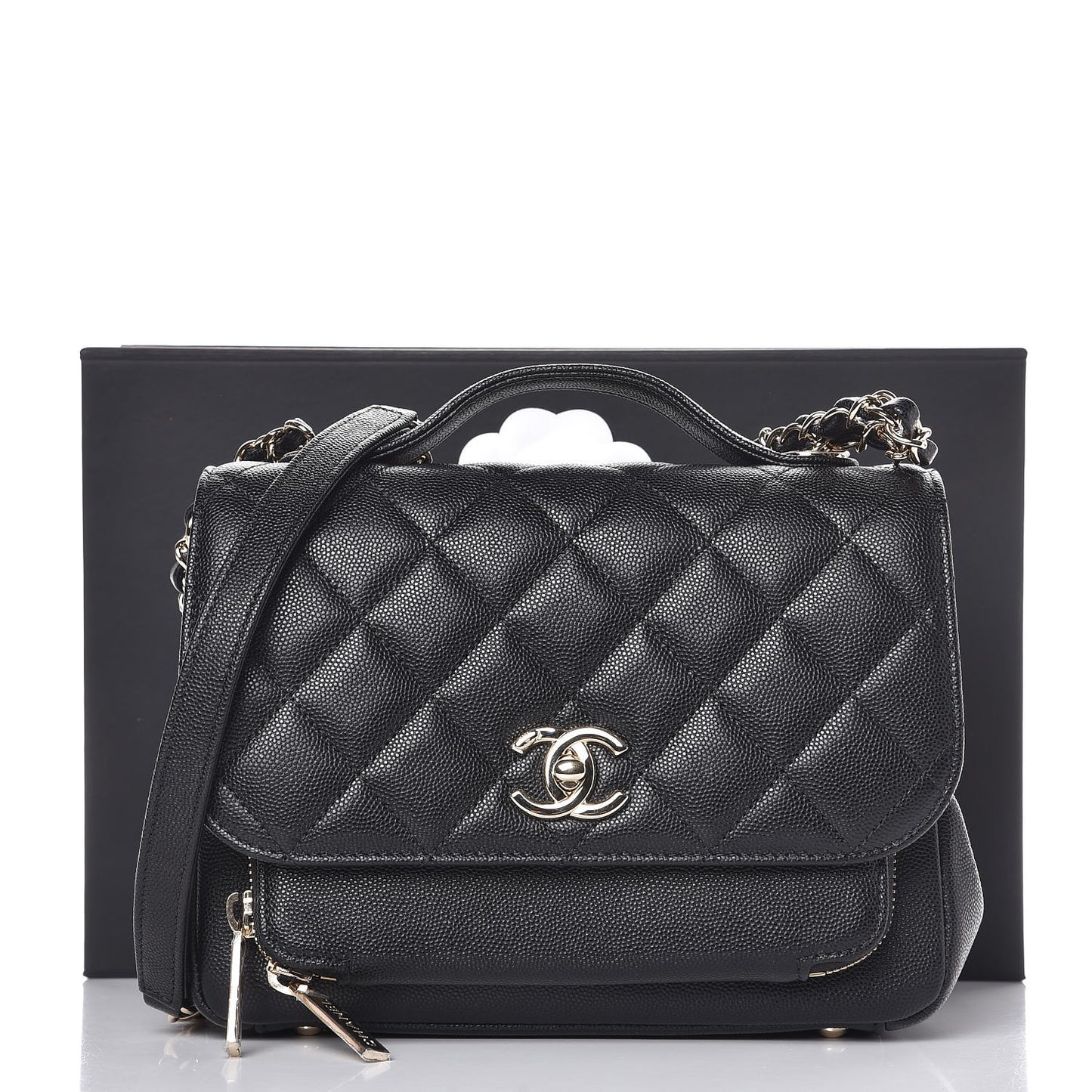 Caviar Quilted Medium Business Affinity Flap Black