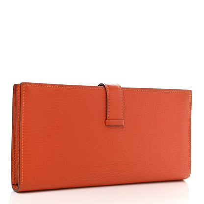 Hermes Chevre Mysore Bearn Gusset Wallet Feu 3 of 7
