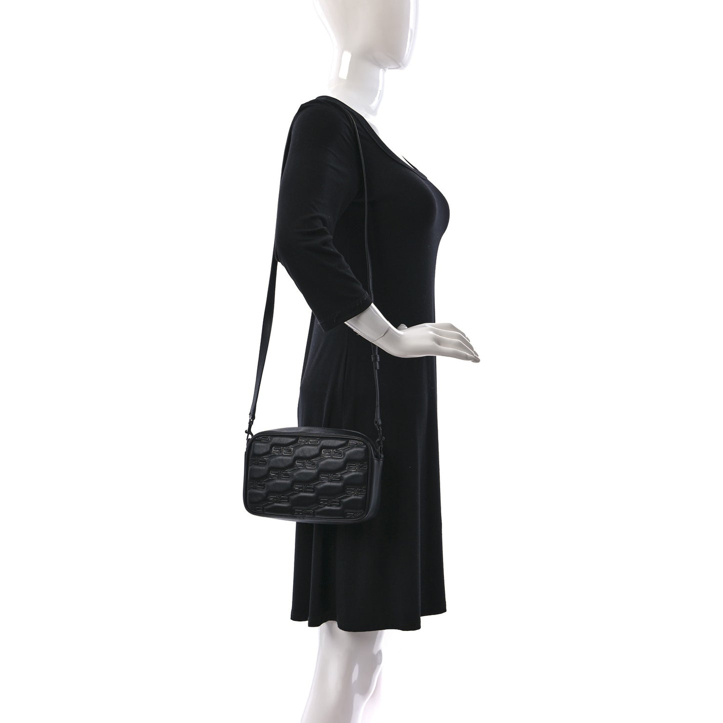 Nappa BB Monogram Embossed Everyday Camera Bag Black