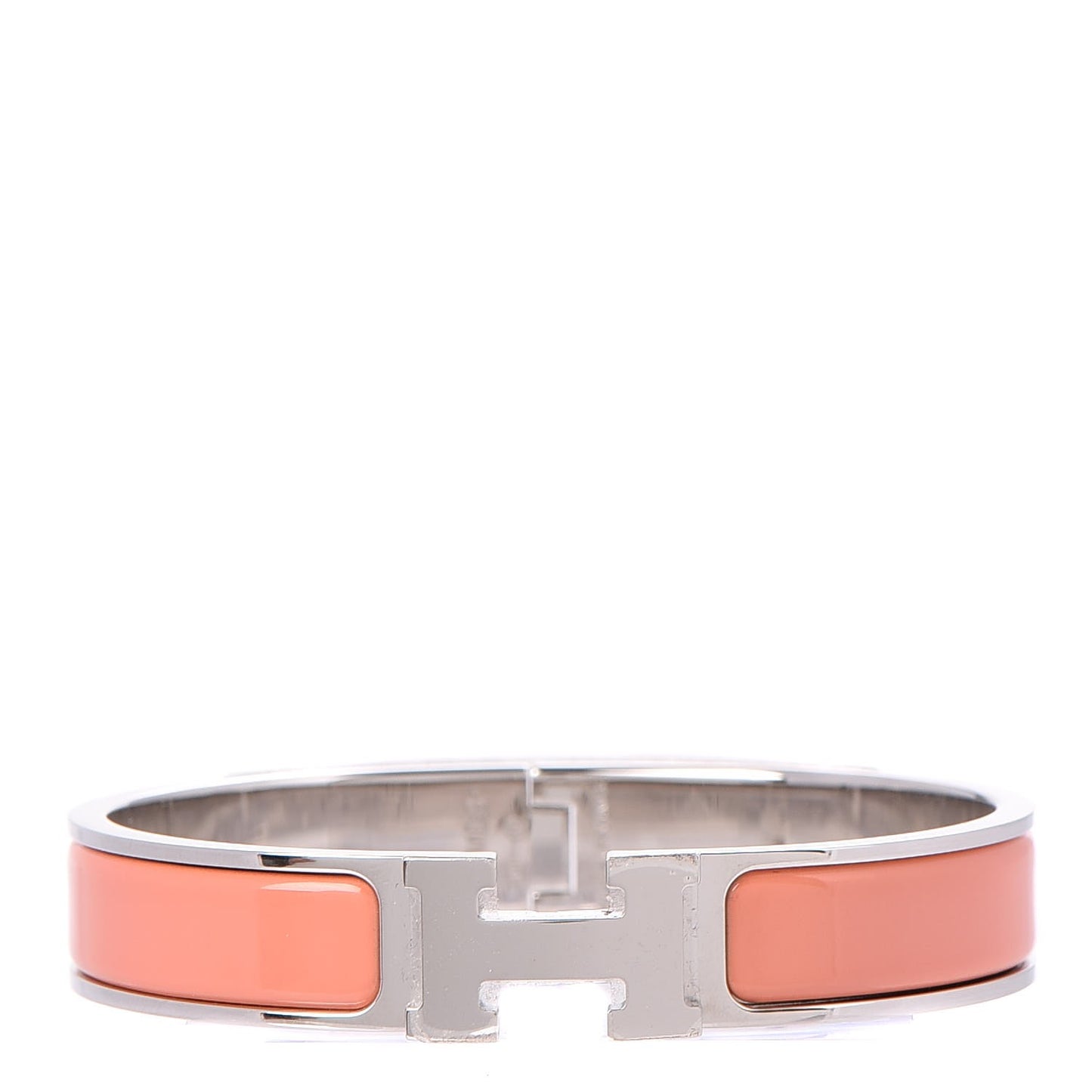Enamel Narrow Clic Clac H Bracelet GM Rose Saumon