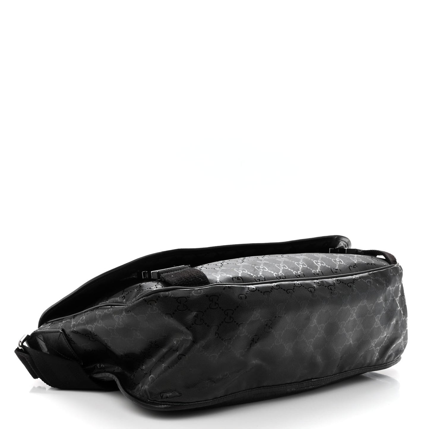 Imprime Monogram Large Double Buckle Flap Messenger Bag Black
