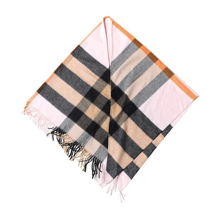 Burberry Cashmere Check Bandana Scarf Camel Ash Rose 1 of 4